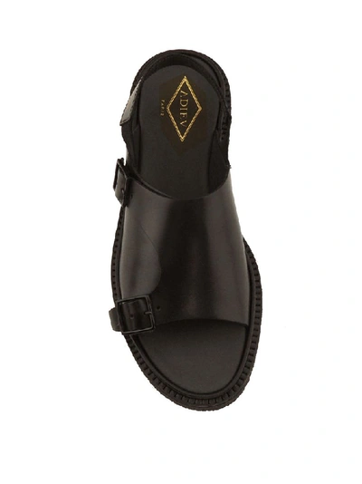 Shop Adieu Paris Men's Black Leather Sandals