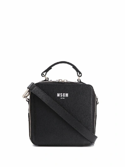 Shop Msgm Women's Black Leather Handbag