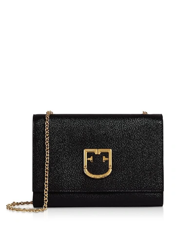 Shop Furla Black Leather Shoulder Bag