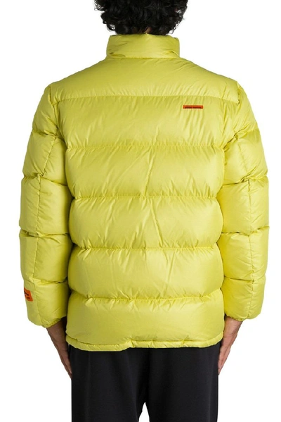 Shop Heron Preston Men's Yellow Polyamide Down Jacket