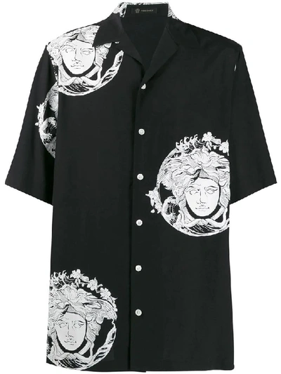 Shop Versace Men's Black Viscose Shirt