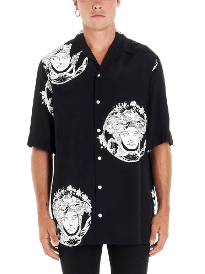 Shop Versace Men's Black Viscose Shirt
