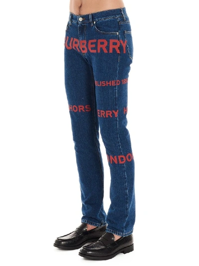 Shop Burberry Men's Blue Cotton Jeans