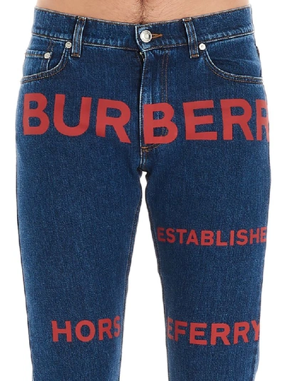 Shop Burberry Men's Blue Cotton Jeans