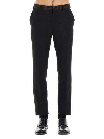 Shop Fendi Men's Black Polyester Pants