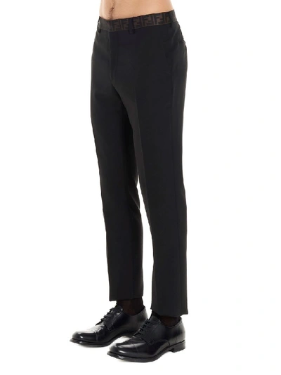 Shop Fendi Men's Black Polyester Pants