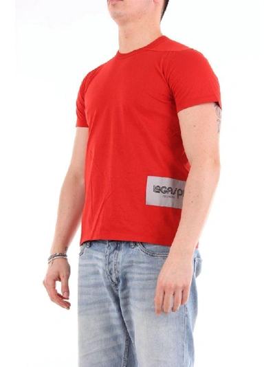 Shop Rick Owens Men's Red Cotton T-shirt
