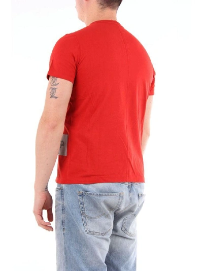 Shop Rick Owens Men's Red Cotton T-shirt