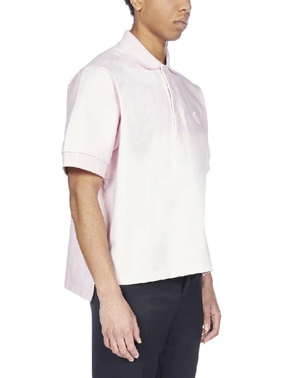 Shop Prada Men's Pink Cotton Polo Shirt