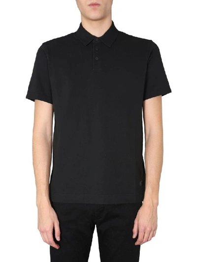 Shop Z Zegna Men's Black Cotton Polo Shirt