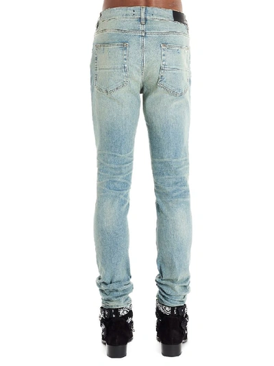 Shop Amiri Light Blue Cotton Jeans