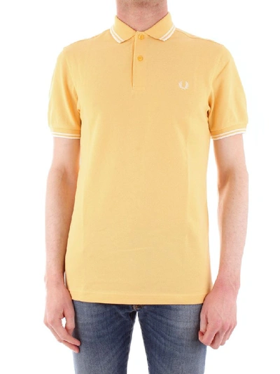 Shop Fred Perry Yellow Cotton Polo Shirt