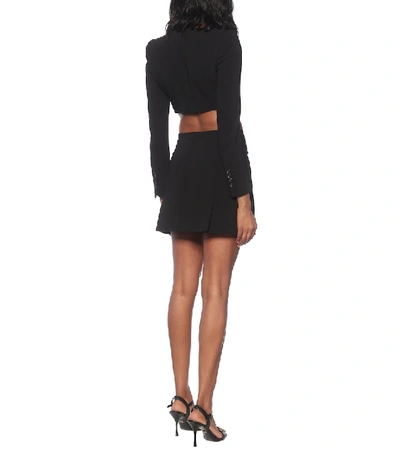 Shop Dolce & Gabbana Stretch-wool Miniskirt In Black