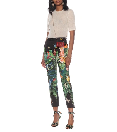 Shop Dolce & Gabbana Printed Stretch-cotton Pants In Multicoloured
