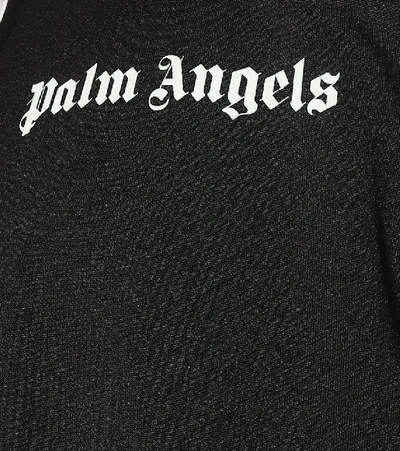 Shop Palm Angels Logo Technical-jersey Track Jacket In Black
