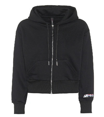 Shop Adam Selman Sport Cotton-blend Hoodie In Black