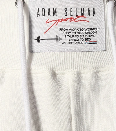Shop Adam Selman Sport High-rise Cotton-blend Shorts In White