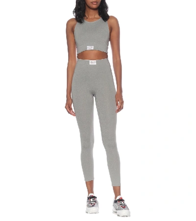 Shop Adam Selman Sport Racer Sports Bra In Grey