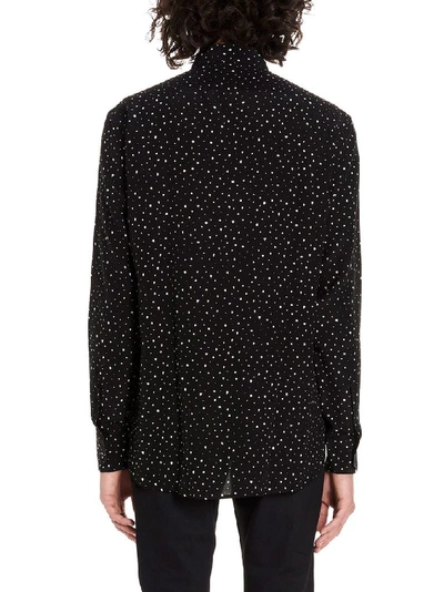 Shop Saint Laurent Men's Black Silk Shirt