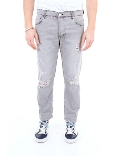 Shop Aglini Men's Grey Cotton Jeans