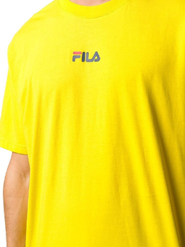 Fila Men's Yellow Cotton T-shirt | ModeSens