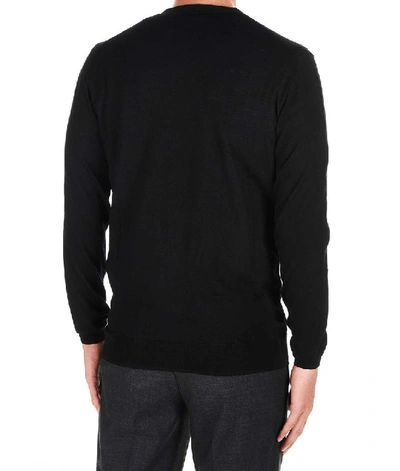 Shop Paolo Pecora Men's Black Wool Cardigan