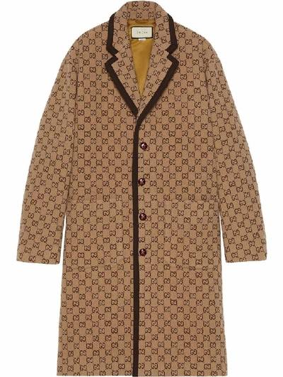 Shop Gucci Men's Brown Wool Coat