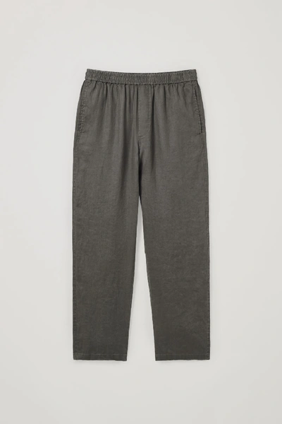Shop Cos Elasticated Hemp Pants In Grey