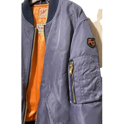 Pre-owned Schott Blue Leather Jacket