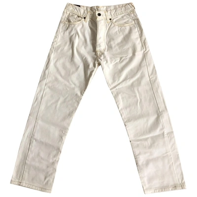Pre-owned Evisu White Cotton Jeans