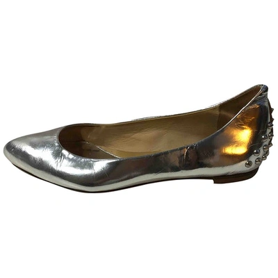 Pre-owned Alexander Mcqueen Silver Patent Leather Ballet Flats