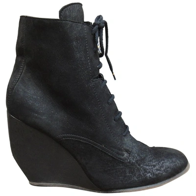 Pre-owned Joseph Lace Up Boots In Black