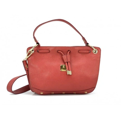 Pre-owned Mcm Leather Handbag In Red