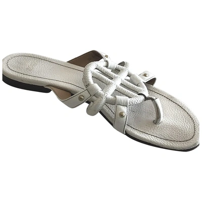 Pre-owned Hugo Boss White Leather Sandals
