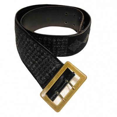 Pre-owned Dries Van Noten Black Leather Belt