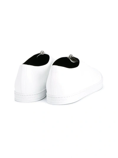 Shop Stellamccartney Medusa Zip Loafer Flats White