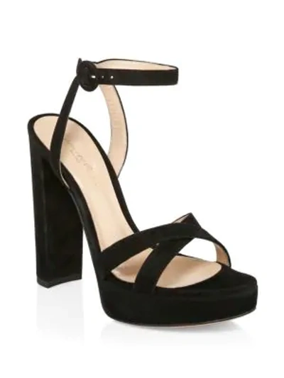 Shop Gianvito Rossi Platform Ankle-strap Sandals In Black