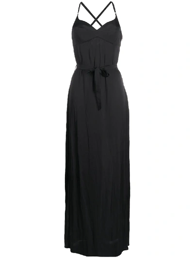 Shop Murmur Escapade Tie-waist Maxi Dress In Black