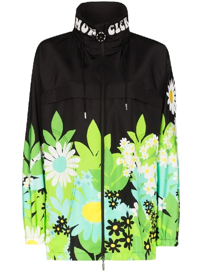 Shop Moncler X Richard Quinn Floral-print Jacket In Black