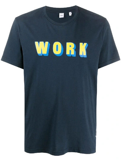 Shop Aspesi Slogan-print T-shirt In Blue