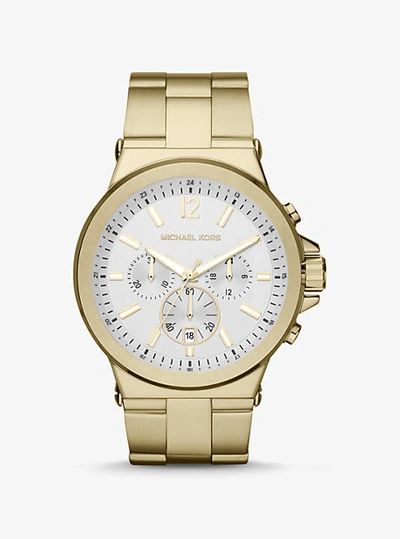 Shop Michael Kors Oversized Dylan Gold-tone Watch In Silver