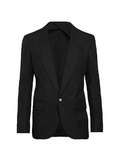 Shop Balmain One-button Shawl Collar Blazer In Noir