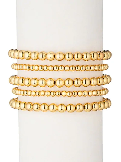 Shop Eye Candy La The Luxe Collection 4-piece Emma 18k Goldplated Bracelet Set