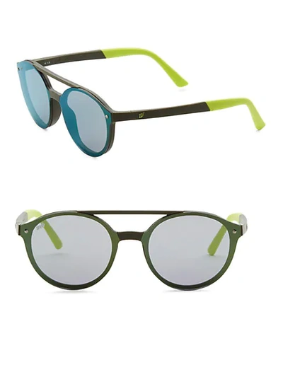 Shop Web 61mm Round Sunglasses In Green