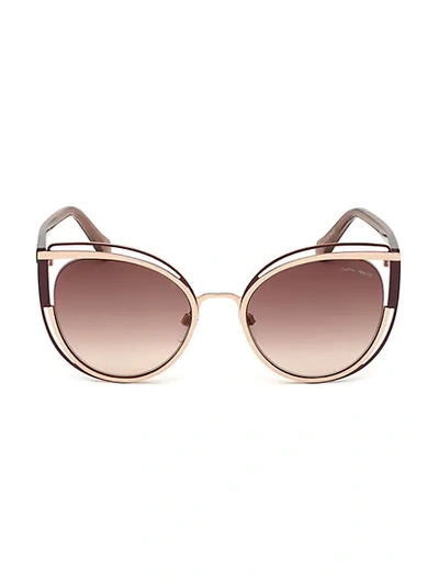 Shop Roberto Cavalli 56mm Cat Eye Sunglasses In Brown