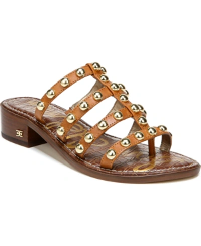 Shop Sam Edelman Juniper Studded Slides Women's Shoes In Spiced Clay