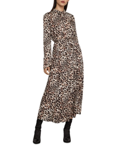 Shop Bcbgmaxazria Leopard-print Dress In Neutral-classic Le
