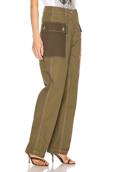 Shop Loewe Cargo Trouser Pant In Khaki Green
