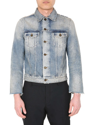 Shop Saint Laurent Denim Jacket In Blu