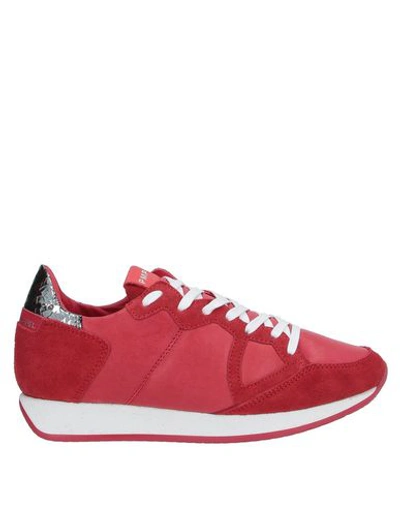 Shop Philippe Model Woman Sneakers Red Size 6 Soft Leather